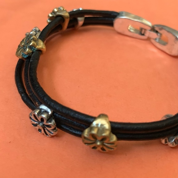 Lucky Brand flower black leather bracelet - Picture 8 of 10